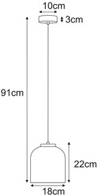 Wisząca długa lampa grafitowa N8-S53