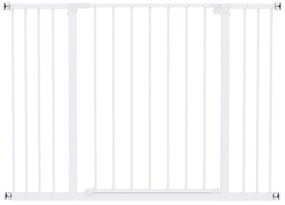 PawHut Barierka Ochronna dla Zwierząt Psów Metal Regulowana Biała 72107x76 cm | Aosom PL