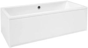 Wanna prostokątna 180 x 80 cm biała do zabudowy odpływ na środku + obudowa INDO MASSI