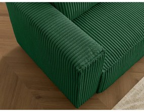 Zielona sztruksowa rozkładana/ze schowkiem sofa 244 cm Chelsea – Bobochic Paris