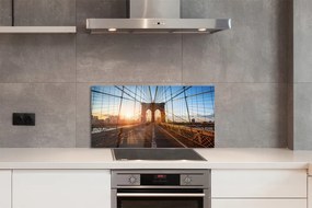 Panel Szklany Świt nad Mostem i Drapaczami Chmur