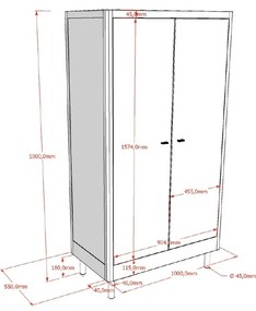 Biała szafa dziecięca z litego drewna bukowego 100x190x55 cm Forrest – Vipack