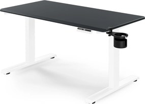 Biurko elektryczne z regulacją wysokości ergonomiczne biało-antracytowe,1200x600 mm: ARIA