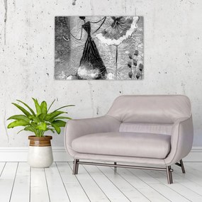 Obraz na szkle - Malarstwo afrykańskie (70x50 cm)