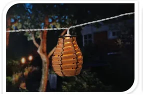 Girlanda świetlna, 10 rattanowych lampionów