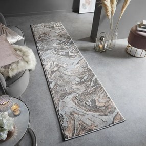 Szaro-beżowy chodnik 60x230 cm Marbled – Flair Rugs