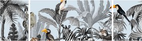 Obraz zwierząt w tropikalnym lesie (170x50 cm)