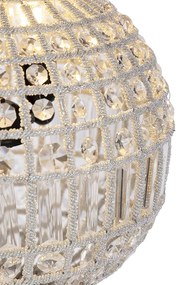 Lampa wisząca art deco kryształ ze złotem 35 cm - Kasbah klasyczny/Antyczny Oswietlenie wewnetrzne