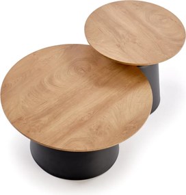 Zestaw stolików kawowych Mokaro do salonu - naturalny / czarny