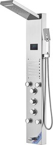 System Wieży Panelu Prysznicowego SucceBuy, Zestaw Prysznicowy Stal Nierdzewna, z 6 Trybów, Ekran LED
