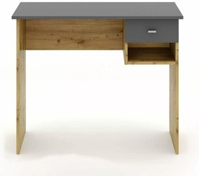 PROMOCJA Biurko w dekorze dąb artisan z antracytowym blatem B-011 II. klasa jakości