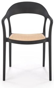 Krzesło K530 czarne/beżowe z tworzywa PVC HALMAR