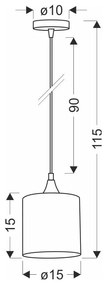 Ciemnozielona lampa wisząca z tekstylnym kloszem ø 15 cm Patti – Candellux Lighting