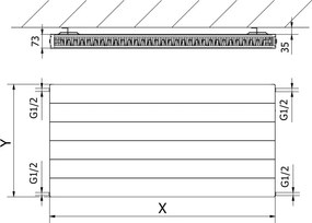 Mexen Line CL21 grzejnik płytowy 600 x 900 mm, podłączenie boczne, 1089 W, biały - W421L-060-090-00