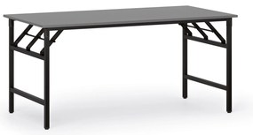 Stół konferencyjny FAST READY, 160x80 cm, czarna podstawa, grafit
