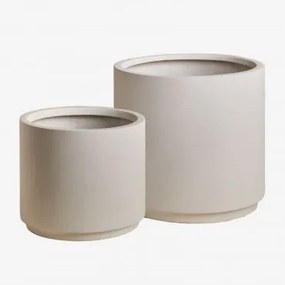 Zestaw 2 Donic Ø35 Cm / Ø45 Cm Z Polipietry Saturno Biała - Sklum