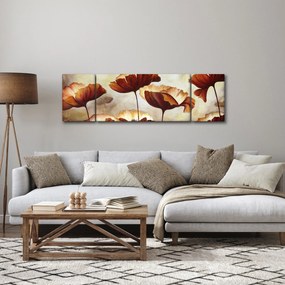Obraz czerwonych kwiatów (170x50 cm)