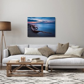 Obraz na szkle - plaża o zachodzie słońca (70x50 cm)