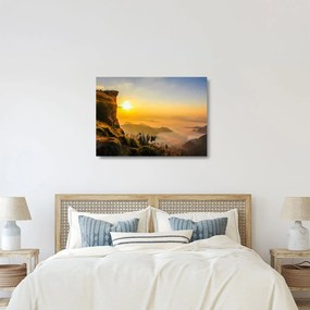 Obraz na szkle doliny w porannej mgle (70x50 cm)