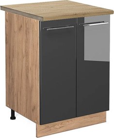 Szafki kuchenne antracyt wysoki połysk 60x60x82 fame-line