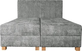 Popielate łóżko dwuosobowe z zagłówkiem 160x200 S1-F77