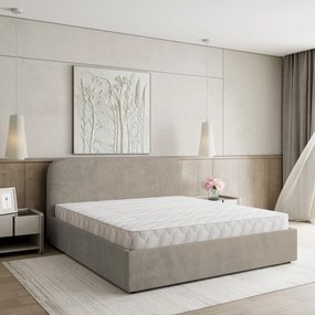 Masseno Łóżko tapicerowane RENIVE z pojemnikiem na pościel 180x200 cm - Beżowy, PAROS 02
