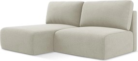 Otwarty Lewy narożnik z funkcją spania - z tkaniny strukturalnej - jasny beż - KONA