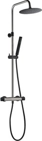 Kissy kolumna prysznicowa termostatyczna ze stali nierdzewnej i czarna - Essebagno