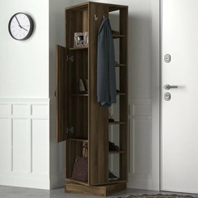 Wieszak obrotowy z lustrem Roll Walnut