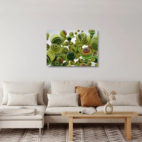 Obraz na szkle pasiastych kulek (70x50 cm)