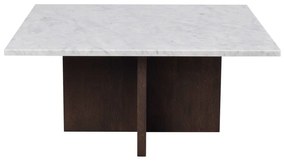 Biało-brązowy marmurowy stolik 90x90 cm Brooksville – Rowico