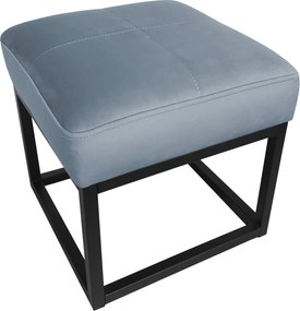 Pufa MAX tkanina Welur loft ławka podnóżek metal : Kolor Stelaża - Czarny , Kolor tkaniny - VELVET - BL06, Typ tkaniny - Velvet