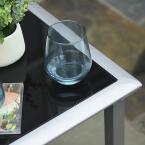 Ekskluzywny Zestaw Leżaków Ogrodowych Outsunny z Stolikiem Bocznym, Czarny+Srebrny