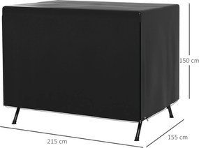 Outsunny Pokrowiec ochronny na meble ogrodowe, 215 cm x 155 cm x 150 cm, Czarny | Aosom PL