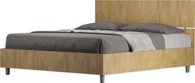 Łóżko bez stelaża 160x200 Prosty zagłówek Dąb naturalny Demas