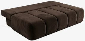 Sofa z Funkcją Spania SARIA Brązowa Welurowa Nowoczesna