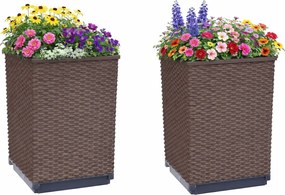 Brązowy komplet donic ogrodowych D4-F63