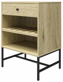 Szafka na wino w dekorze sosny w naturalnym kolorze na 6 butelek, 60x83 cm Tamlin – Queer Eye