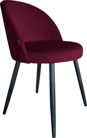 Krzesło TRIX tkanina Welur noga metalowa : Kolor nogi - Czarna stożek, Kolor tkaniny - VELVET - MG02, Typ siedziska - Siedzisko stałe