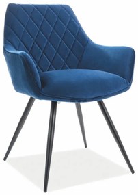 KRZESŁO LINEA VELVET CZARNY STELAŻ/GRANATOWY BLUVEL 86 SIGNAL