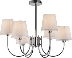 Sześcioramienny żyrandol z tkaninowymi kloszami - V195-Faruko