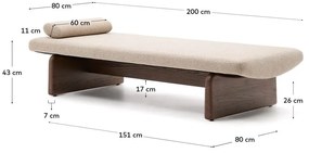 Beżowo-ciemnonaturalny szezlong z tkaniny szenilowej (strona zmienna) Topaz – Kave Home