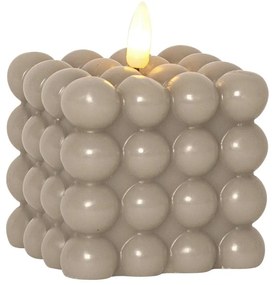 Beżowa woskowa świeca LED Star Trading Flamme Dot, wys. 9,5 cm