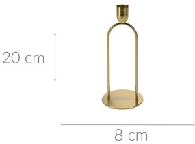 Metalowy śwecznik dekoracyjny, złoty, 20 cm