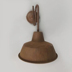 Industrialna lampa ścienna rdzawe z złotym wnętrzem - Factory
