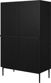 Komoda wysoka Nicole 100 cm - czarny mat / czarne nóżki