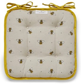 Beżowo-żółta bawełniana poduszka na krzesło Cooksmart ® Bumble Bees