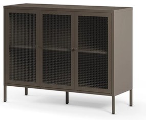 Szara metalowa witryna 121x90x40 cm Layna – Marckeric