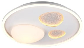 Biała lampa sufitowa LED ze zdalnym sterowaniem i ściemniaczem Pebble – Trio