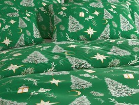 PrzytulneMieszkanie.pl PrzytulneMieszkanie.pl Pościel z mikrofibry GREEN CHRISTMAS zielone Rozmiar pościeli: 2 szt 70 x 90 cm | 200 x 220 cm